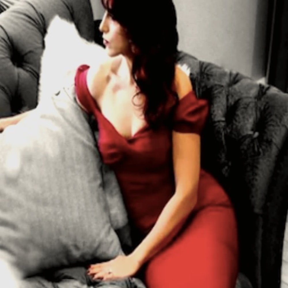 RARE: Stop Staring! Billion Dollar Baby Fitted Dress Bordeaux Burgundy sz Smal